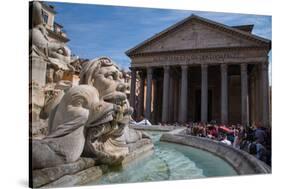 Piazza Della Rotonda and the Pantheon, UNESCO World Heritage Site, Rome, Lazio, Italy, Europe-Frank Fell-Stretched Canvas