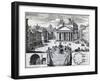 Piazza Della Rotonda with a View of the Pantheon-Domenico de' Rossi-Framed Giclee Print