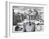 Piazza Della Rotonda with a View of the Pantheon-Domenico de' Rossi-Framed Giclee Print