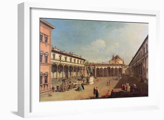 Piazza Della Santissima Annunziata, Florence-Bernardo Bellotto-Framed Giclee Print