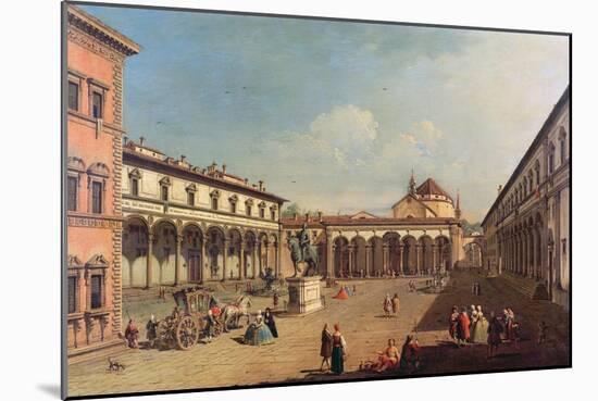 Piazza Della Santissima Annunziata, Florence-Bernardo Bellotto-Mounted Giclee Print