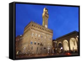 Piazza della Signoria and Palazzo Vecchio, Florence, UNESCO World Heritage Site, Tuscany, Italy-Vincenzo Lombardo-Framed Stretched Canvas