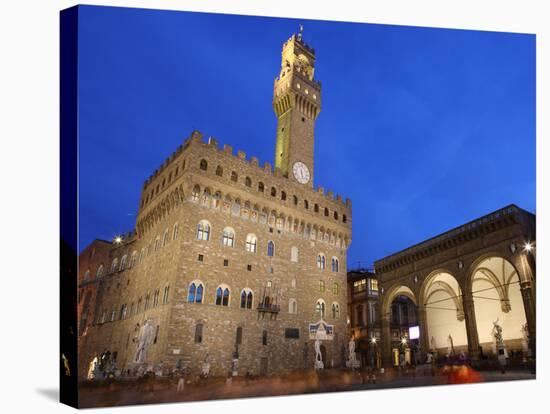 Piazza della Signoria and Palazzo Vecchio, Florence, UNESCO World Heritage Site, Tuscany, Italy-Vincenzo Lombardo-Stretched Canvas