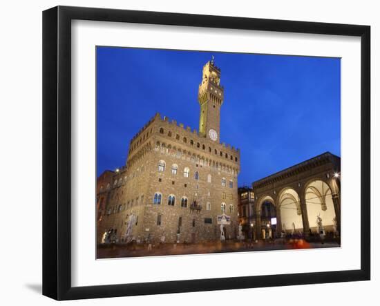 Piazza della Signoria and Palazzo Vecchio, Florence, UNESCO World Heritage Site, Tuscany, Italy-Vincenzo Lombardo-Framed Photographic Print