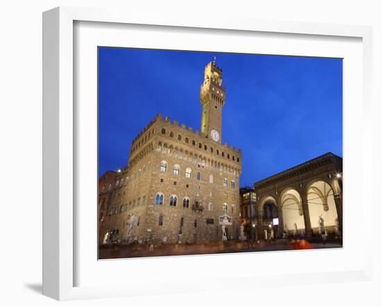 Piazza della Signoria and Palazzo Vecchio, Florence, UNESCO World Heritage Site, Tuscany, Italy-Vincenzo Lombardo-Framed Photographic Print