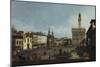 Piazza Della Signoria, Florence. (1740/45)-Bernardo Bellotto-Mounted Giclee Print