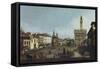 Piazza Della Signoria, Florence (1740-45)-Berthe Morisot-Framed Stretched Canvas