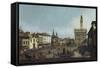 Piazza Della Signoria, Florence (1740-45)-Berthe Morisot-Framed Stretched Canvas