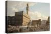 Piazza Della Signoria, Florence, Italy, 1830 Watercolour-Frédéric Guillaume Moritz-Stretched Canvas