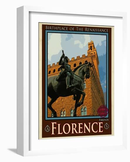 Piazza Della Signoria. Florence Italy 4-Anna Siena-Framed Giclee Print