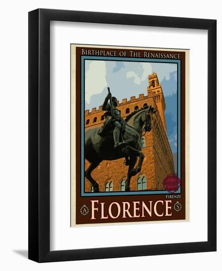 Piazza Della Signoria. Florence Italy 4-Anna Siena-Framed Premium Giclee Print