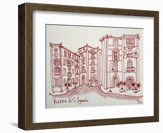 Piazza di San Ignazio is a beautiful, quiet, pedestrian only plaza in Rome, Italy. This is a reside-Richard Lawrence-Framed Photographic Print