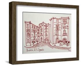 Piazza di San Ignazio is a beautiful, quiet, pedestrian only plaza in Rome, Italy. This is a reside-Richard Lawrence-Framed Photographic Print