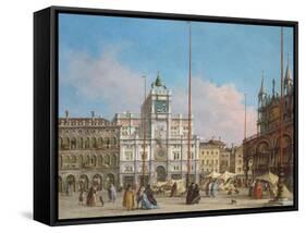 Piazza Di San Marco Looking Towards the Clock Tower-Francesco Guardi-Framed Stretched Canvas