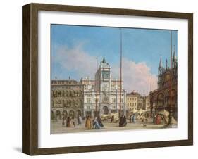 Piazza Di San Marco Looking Towards the Clock Tower-Francesco Guardi-Framed Giclee Print