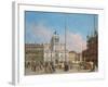 Piazza Di San Marco Looking Towards the Clock Tower-Francesco Guardi-Framed Giclee Print