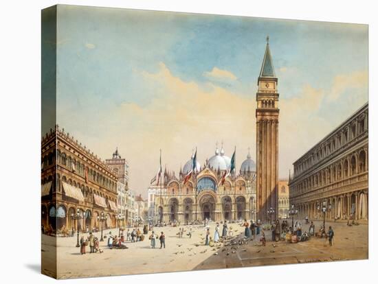 Piazza Di San Marco, Venice-Friedrich Perlberg-Stretched Canvas