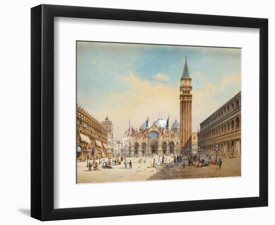 Piazza Di San Marco, Venice-Friedrich Perlberg-Framed Giclee Print