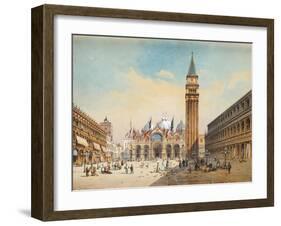 Piazza Di San Marco, Venice-Friedrich Perlberg-Framed Giclee Print