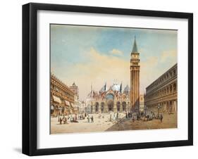 Piazza Di San Marco, Venice-Friedrich Perlberg-Framed Giclee Print