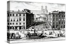 Piazza Di Spagna, C.1740 (Engraving)-Giuseppe Vasi-Stretched Canvas