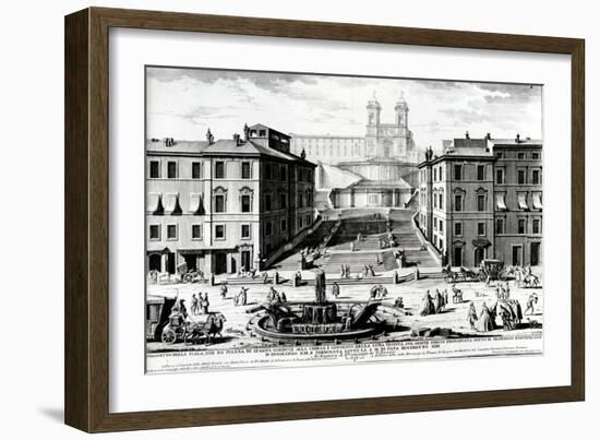 Piazza Di Spagna, C.1740 (Engraving)-Giuseppe Vasi-Framed Giclee Print