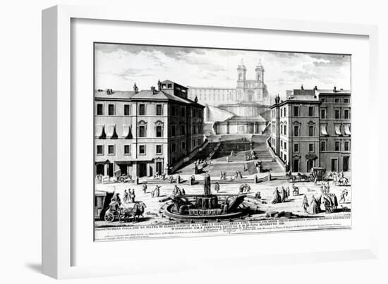 Piazza Di Spagna, C.1740 (Engraving)-Giuseppe Vasi-Framed Giclee Print