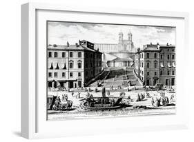 Piazza Di Spagna, C.1740 (Engraving)-Giuseppe Vasi-Framed Giclee Print