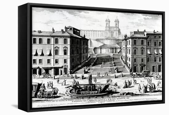 Piazza Di Spagna, C.1740 (Engraving)-Giuseppe Vasi-Framed Stretched Canvas