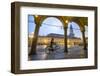 Piazza Ducale, Vigevano, Lombardy, Italy. Rainy Sunset and People.-Marco Bottigelli-Framed Photographic Print