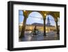 Piazza Ducale, Vigevano, Lombardy, Italy. Rainy Sunset and People.-Marco Bottigelli-Framed Photographic Print