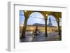 Piazza Ducale, Vigevano, Lombardy, Italy. Rainy Sunset and People.-Marco Bottigelli-Framed Photographic Print