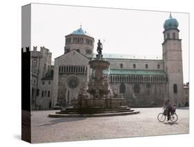 Piazza Duomo, with the Statue of Neptune, Trento, Trentino, Italy-Michael Newton-Stretched Canvas