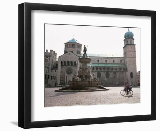 Piazza Duomo, with the Statue of Neptune, Trento, Trentino, Italy-Michael Newton-Framed Photographic Print