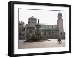 Piazza Duomo, with the Statue of Neptune, Trento, Trentino, Italy-Michael Newton-Framed Photographic Print