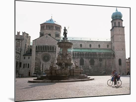 Piazza Duomo, with the Statue of Neptune, Trento, Trentino, Italy-Michael Newton-Mounted Photographic Print