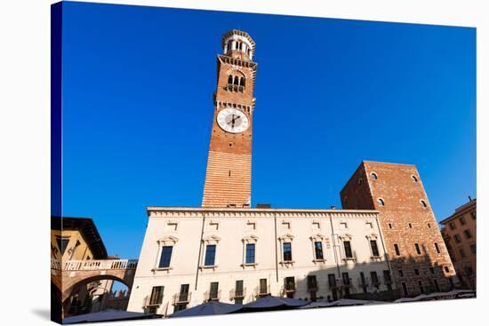 Piazza Erbe and Lamberti Tower in Verona-Alberto SevenOnSeven-Stretched Canvas