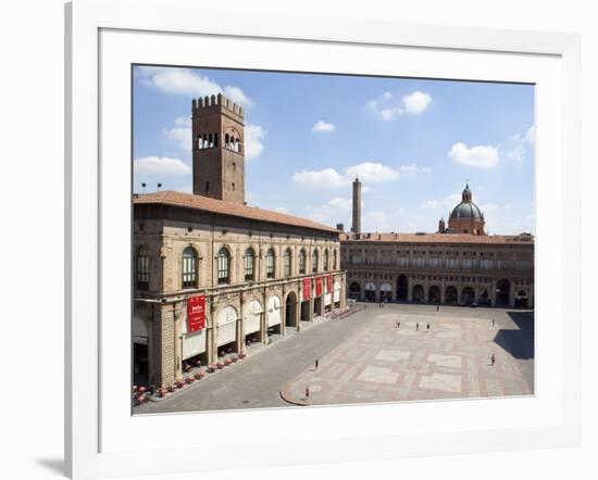 Piazza Maggiore and Podesta Palace, Bologna, Emilia Romagna, Italy, Europe-Frank Fell-Framed Photographic Print