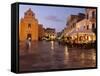 Piazza Matrice at Dusk, Trapani, Favignana Island, Sicily, Italy, Europe-Vincenzo Lombardo-Framed Stretched Canvas