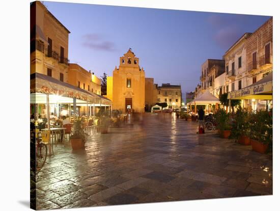 Piazza Matrice at Dusk, Trapani, Favignana Island, Sicily, Italy, Europe-Vincenzo Lombardo-Stretched Canvas