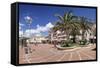 Piazza Matteotti, Porto Azzuro, Island of Elba, Livorno Province, Tuscany, Italy-Markus Lange-Framed Stretched Canvas