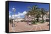 Piazza Matteotti, Porto Azzuro, Island of Elba, Livorno Province, Tuscany, Italy-Markus Lange-Framed Stretched Canvas