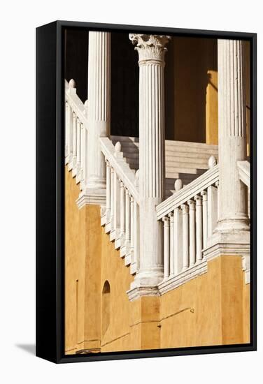 Piazza Municipale 15th Century Gala Staircase Ferrara Emilia-Romagna Italy-Julian Castle-Framed Stretched Canvas