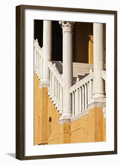 Piazza Municipale 15th Century Gala Staircase Ferrara Emilia-Romagna Italy-Julian Castle-Framed Photo