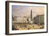 Piazza, Naples, Italy, Mid 19th Century-Jean-Auguste Bard-Framed Giclee Print