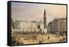 Piazza, Naples, Italy, Mid 19th Century-Jean-Auguste Bard-Framed Stretched Canvas