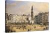 Piazza, Naples, Italy, Mid 19th Century-Jean-Auguste Bard-Stretched Canvas