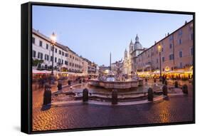 Piazza Navona in Rome, Lazio, Italy, Europe-Julian Elliott-Framed Stretched Canvas