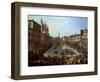 Piazza Navona in Rome Set under Water-Giovanni Paolo Pannini-Framed Giclee Print