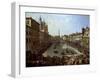 Piazza Navona in Rome Set under Water-Giovanni Paolo Pannini-Framed Giclee Print